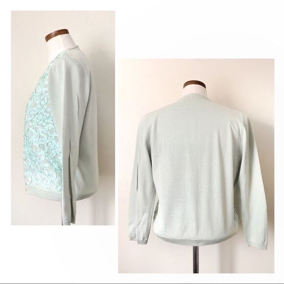 Anthropologie HWR Mint Green Ribbon Cardigan - Picture 6 of 7